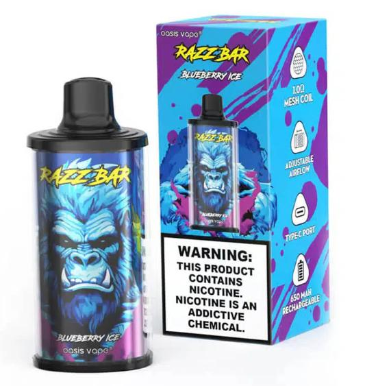 RAZZBAR 15000 Puffs 2%/5% Nicotine Rechargeable Disposable Vapes E cigs Wholesale