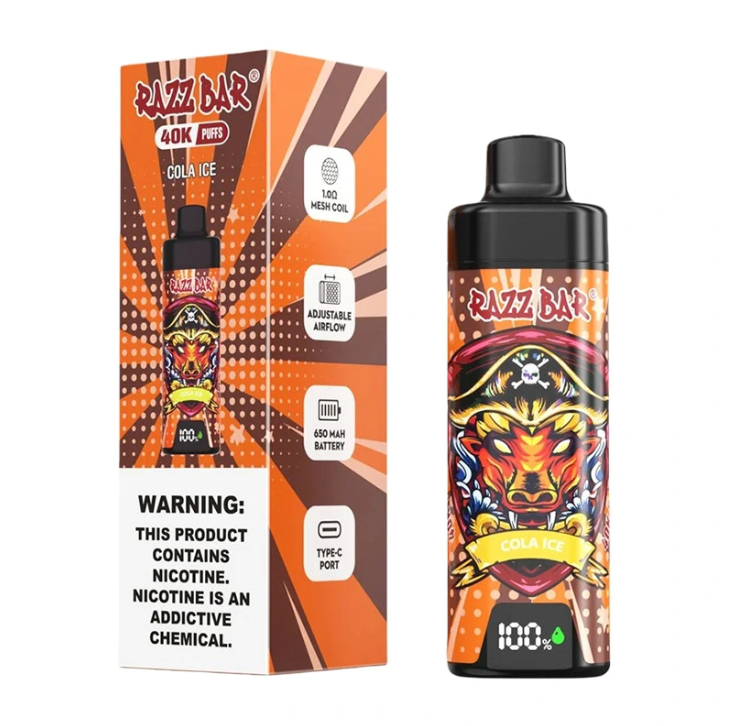 Razz bar 40000 PUFFS 2% 5% Nicotine Mesh Coil Type-C LED Display Rechargeable Disposable Vapes E cigs Wholesale