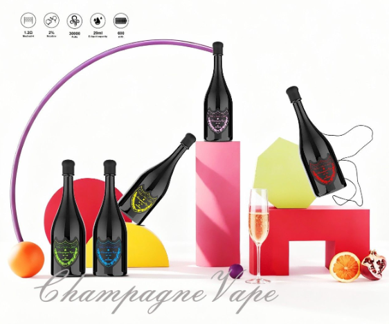 Champagne Vape 30000puffs 2% Nicotine Mesh Coil E-liquid Rechargeable Disposable Vapes E cigs Wholesale