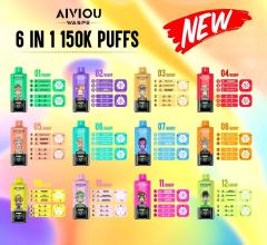 WASPE 6 in 1 150k 2% 5% Nicotine Mesh Coil E-liquid Type-C LED Display Rechargeable Disposable Vapes E cigs Wholesale