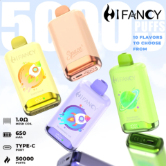 HIFANCY SPACE 50000 PUFFS 2% 5% Nicotine 650mah Battery Type C Rechargeable Disposable Vapes E cigs Wholesale