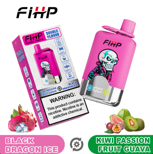 FIHP 40k puffs Double Flavors 2% 5% Nicotine LED Display Dual Mesh Coil Type-C Rechargeable Disposable Vapes E cigs Wholesale