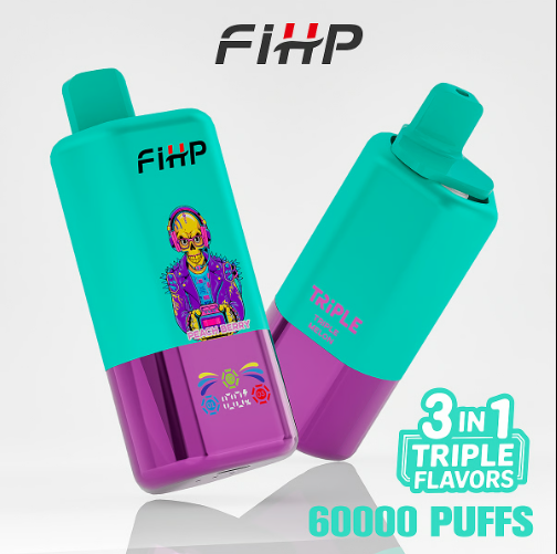 FIHP 60k Puffs 3-in-1 2% 5% Nicotine LED Display Dual Mesh Coil Type-C Rechargeable Disposable Vapes E cigs Wholesale