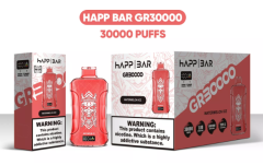 HAPP BAR GR30000 2% 5% Nicotine Salt Adjustable airflow E-liquid Type-C Rechargeable Disposable Vapes E cigs Wholesale