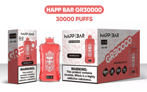 HAPP BAR GR30000 2% 5% Nicotine Salt Adjustable airflow E-liquid Type-C Rechargeable Disposable Vapes E cigs Wholesale