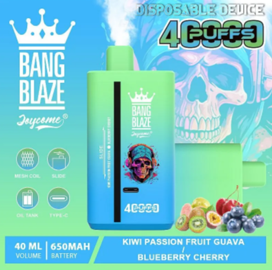 Bang blaze 40K puffs 2% 5% Nicotine Salt E-liquid OEM/ODM TYPE-C Rechargeable Disposable Vapes E cigs Wholesale