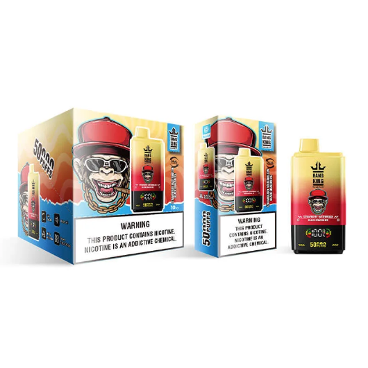 Bang King 50K Puffs 2% 5% Nicotine Salt E-liquid Adjust the Airflow TYPE-C Rechargeable Disposable Vapes E cigs Wholesale