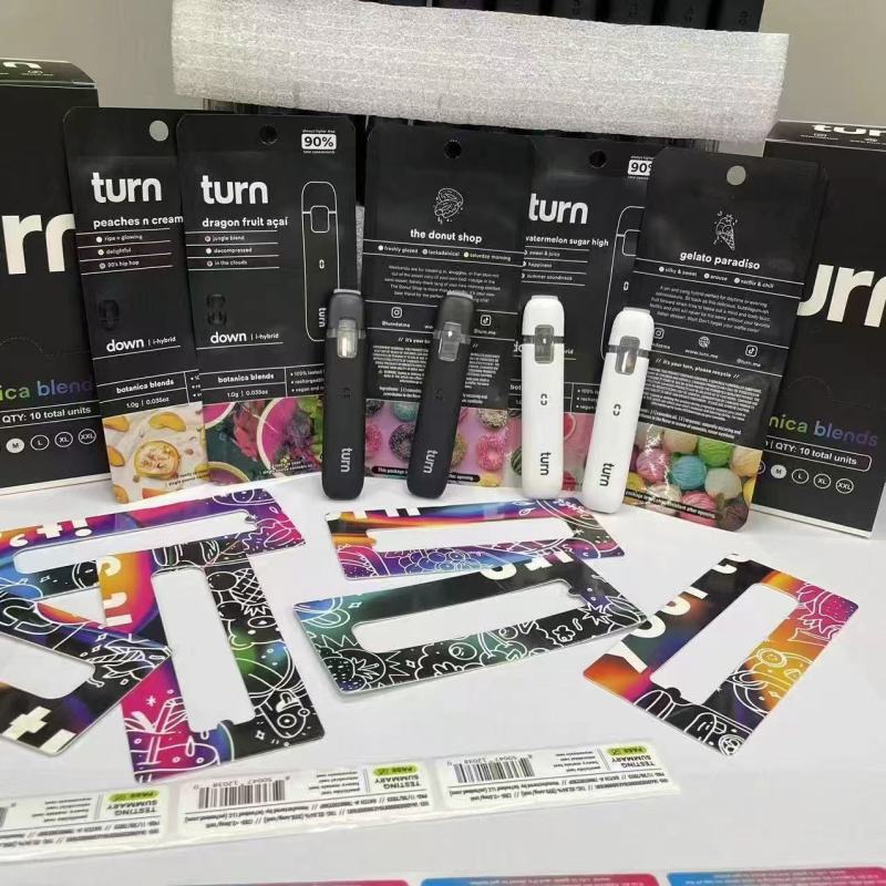 TURN 800 Puffs D9-THC 1ML Of E-liquid Adjustable Airflow TYPE-C Rechargeable Disposable Vapes E cigs Wholesale
