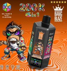 Bang blaze 200k (6 in 1) Puffs 2% 5% Nicotine Salt TYPE-C Rechargeable Disposable Vapes E cigs Wholesale