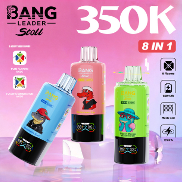 BANG Leader 350K (6 in 1) Puffs 2% 5% Nicotine Salt 0EM/ODl Service TYPE-C Rechargeable Disposable Vapes E cigs Wholesale