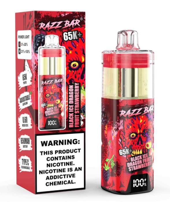 Razz bar 65000 puffs 2% 5% Nicotine Mesh Coil Type-C Port Rechargeable Disposable Vapes E cigs Wholesale