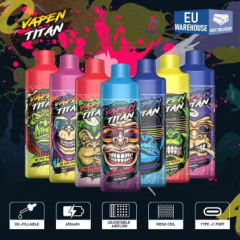 VAPEN TITAN 10000 PUFFS 2% 5% Nicotine Adjustable airflow Type-C Charge Port Refillable Oil Rechargeable Disposable Vapes E cigs Wholesale