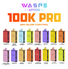 WASPE 2 in 1 100k PRO 2% 5% Nicotine Salt E-liquid LED Display TYPE-C Rechargeable Disposable Vapes E cigs Wholesale