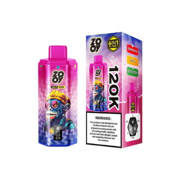 ZOOY 6 IN 1 120K Puffs 2% 3% 5% Nicotine Salt Built-in Smart Display Screen TYPE-C Rechargeable Disposable Vapes E cigs Wholesale