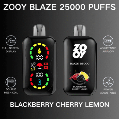 Zooy blaze 25k Puffs 2% 3% 5% Nicotine Salt Full-scream Display Double Mesh Coil Power Adjustable Airflow Child lock Rechargeable Disposable Vapes E cigs Wholesale