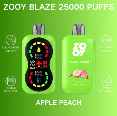 Zooy blaze 25k Puffs 2% 3% 5% Nicotine Salt Full-scream Display Double Mesh Coil Power Adjustable Airflow Child lock Rechargeable Disposable Vapes E cigs Wholesale