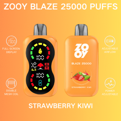 Zooy blaze 25k Puffs 2% 3% 5% Nicotine Salt Full-scream Display Double Mesh Coil Power Adjustable Airflow Child lock Rechargeable Disposable Vapes E cigs Wholesale