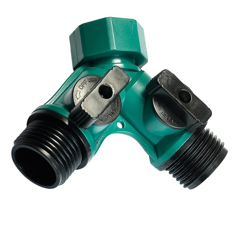 Divisor de mangueira de jardim de plástico de 2 vias,Divisor em Y para mangueira de jardim de plástico