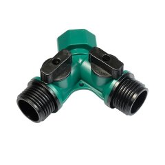 Divisor de mangueira de jardim de plástico de 2 vias,Divisor em Y para mangueira de jardim de plástico