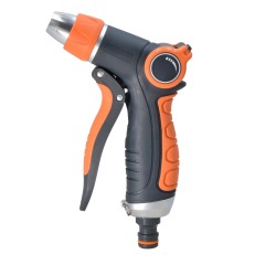 Boquilla de manguera de jardín de 2 vías con válvula de pulgar,Pistola rociadora de agua de jardín de metal con gatillo y control de válvula de pulgar