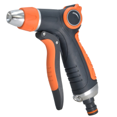 Boquilla de manguera de jardín de 2 vías con válvula de pulgar,Pistola rociadora de agua de jardín de metal con gatillo y control de válvula de pulgar