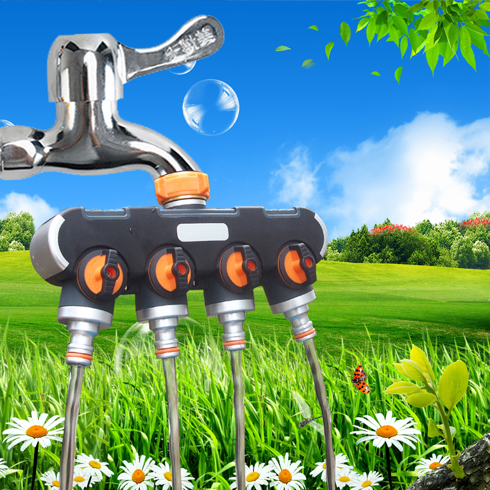 Plastic garden hose 4-way splitter,Plastic garden 4 way water hose splitter