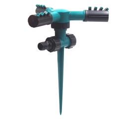 Aspersor rotativo de jardín de 3 brazos con pincho de plástico,Aspersor de agua de 3 brazos con pincho para jardín