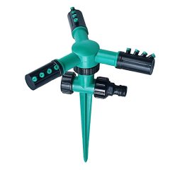 Aspersor rotativo de jardín de 3 brazos con pincho de plástico,Aspersor de agua de 3 brazos con pincho para jardín