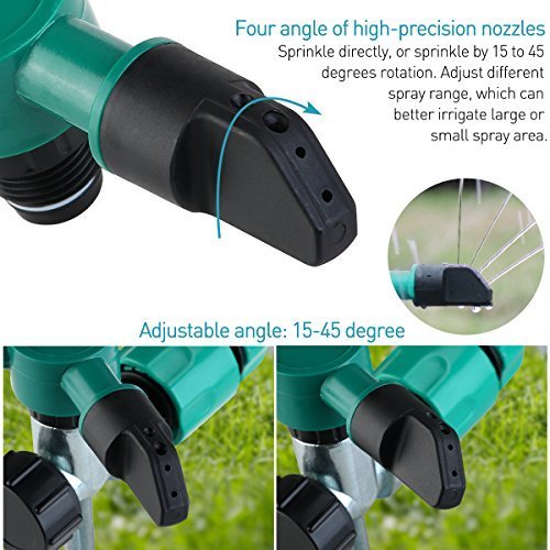 3-Arm-Kreiselregner aus Kunststoff mit Metallspitze,3-armiger Rasenschlauch-Sprühsprinkler aus Kunststoff