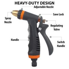 2-Wege-Garten-Wasserstrahl-Sprühdüse aus Metall,Garten-Wassersprühpistole aus Metall