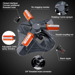 Kunststoff-Gartenwasserschlauch-Rotationssprinkler für den Hof,Wassersprüher, beste Sprinkler für Rasen, Gartensprinkler, Rasentraktorsprinkler, bester Sprinkler für große Rasenflächen