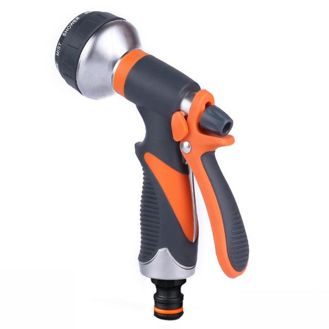 Boquilla rociadora de agua de 8 vías para jardín de metal,Boquilla de manguera de jardín de metal con 8 patrones