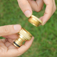 Brass 1/2 inch 3/4 inch garden hose tap connector,Brass 1/2“~3/4” garden hose adapter