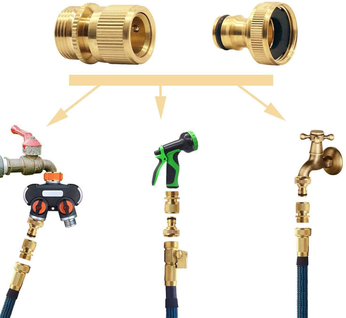 3/4" male brass garden hose quick connector,Brass 3/4" male thread quick connector