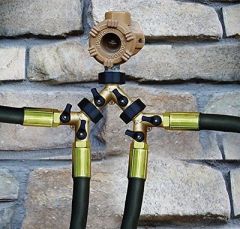 2-Wege-Gartenschlauchverteiler aus Messing,2-Wege-Schlauchverteiler aus Messing