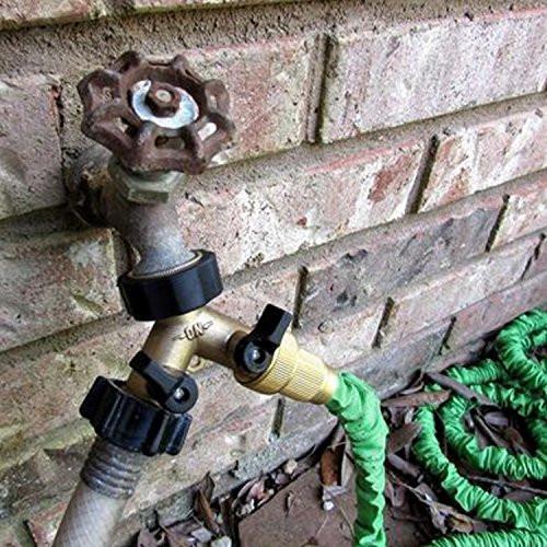 2-Wege-Gartenschlauchverteiler aus Messing,2-Wege-Schlauchverteiler aus Messing