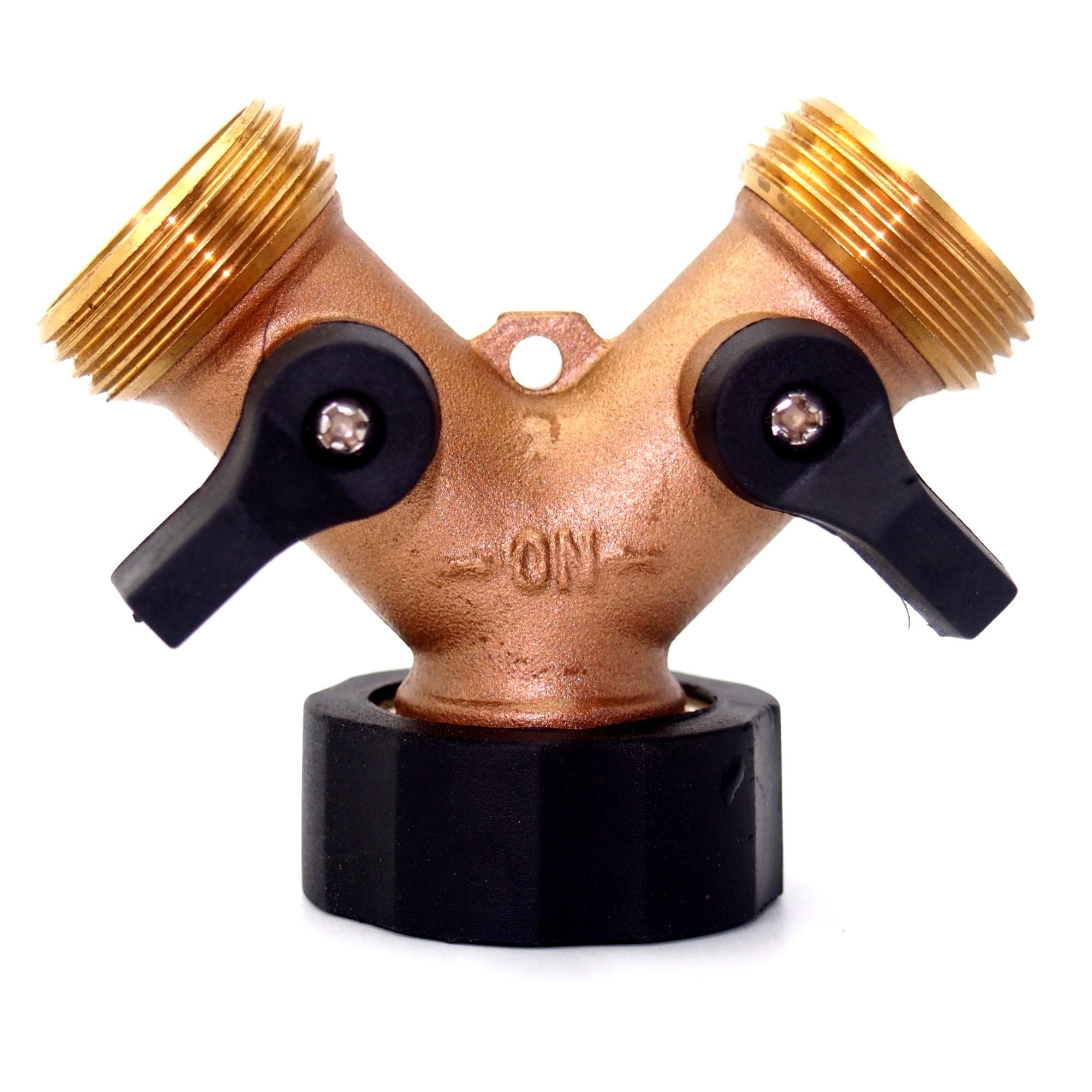 2-Wege-Gartenschlauchverteiler aus Messing,2-Wege-Schlauchverteiler aus Messing