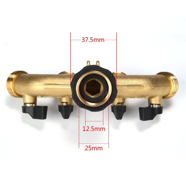 Garden 4 Way Water Hose Splitter,4 way brass manifold hose connector