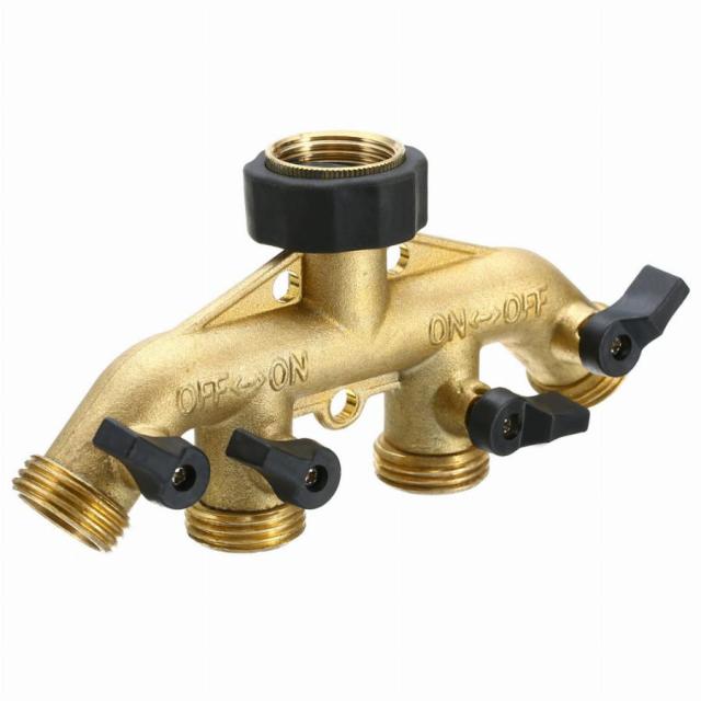 Garden 4 Way Water Hose Splitter,4 way brass manifold hose connector