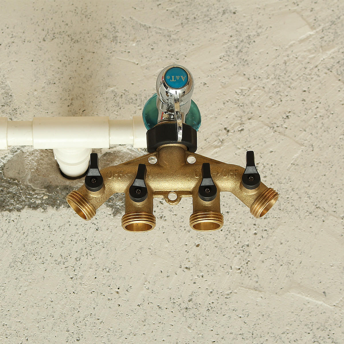 4-Wege-Wasserschlauchverteiler für den Garten,4-Wege-Messingverteilerschlauchverbinder