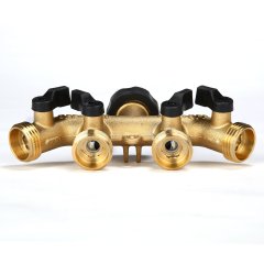 Garden 4 Way Water Hose Splitter,4 way brass manifold hose connector