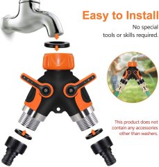 Conector de grifo de 2 vías para manguera de agua Garen,Conector de manguera de jardín de plástico de 2 vías en Y