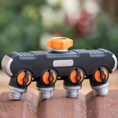 4-Wege-Verteiler für Gartenwasserschläuche,4-Wege-Wasserschlauchverteiler aus Kunststoff für den Garten