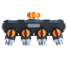 4-Wege-Verteiler für Gartenwasserschläuche,4-Wege-Wasserschlauchverteiler aus Kunststoff für den Garten