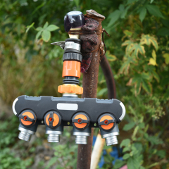 4-Wege-Verteiler für Gartenwasserschläuche,4-Wege-Wasserschlauchverteiler aus Kunststoff für den Garten
