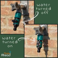 Conector rápido de manguera de jardín de plástico con válvula,Válvula de cierre de manguera de jardín de plástico