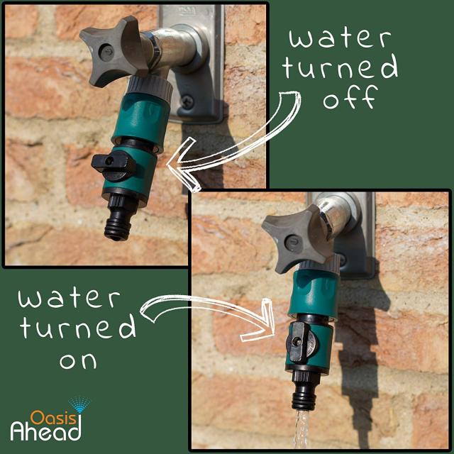 Conector rápido de manguera de jardín de plástico con válvula,Válvula de cierre de manguera de jardín de plástico