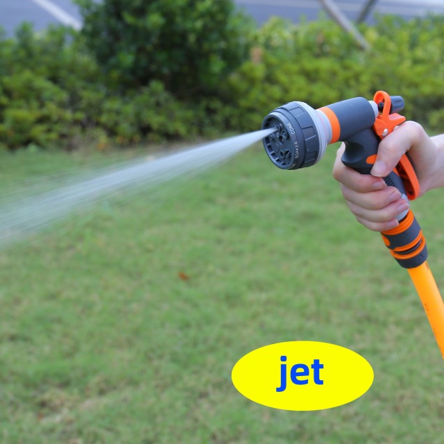 Plastic 8 pattern spray garden hose nozzle