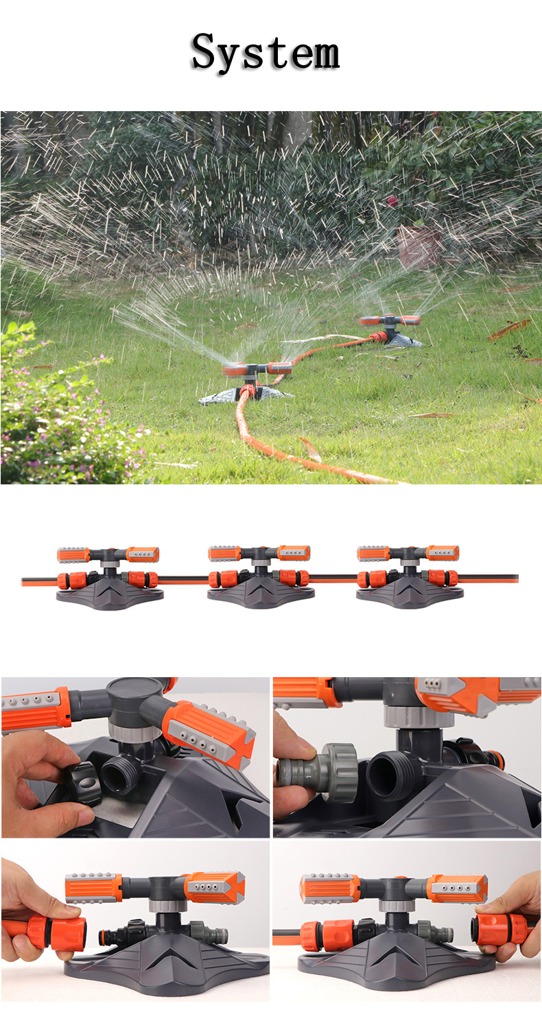 Manguera de agua de jardín de plástico con aspersor giratorio para patio,Rociador de agua, los mejores aspersores para césped, aspersor de jardín, aspersor para tractor de césped, el mejor aspersor para césped grande