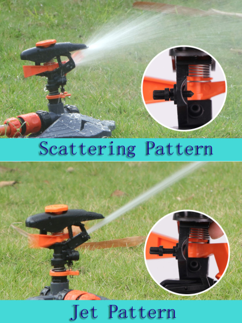 Manguera de agua de jardín de plástico con aspersor de impulso para césped,Aspersor de césped de impulso de plástico